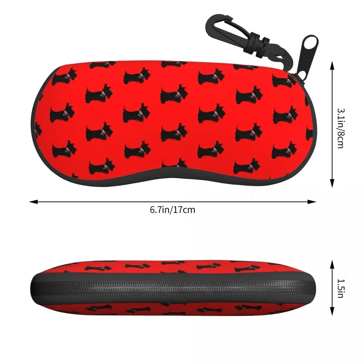 Custom Scottie Dog Shell Glasses Case Unisex Travel Scottish Terrier Eyeglasses Case Sunglasses Protector Box