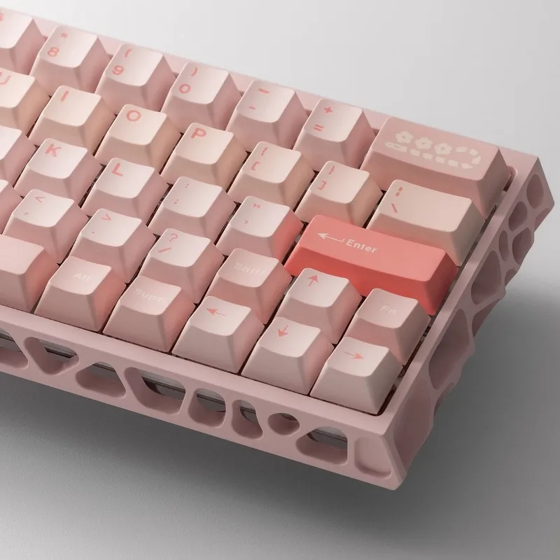 

Light Pink Theme Keycaps Set PBT Cherry Profile Custom Original Handmade Keycaps for Mechanical Keyboard Accessories Gift DIY