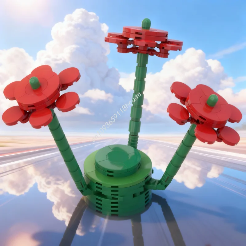 

132pcs MOC Upscale Flowers Classic Model Building Blocks Toy Architecture Assemble DIY Creative Idea Christmas Gifts Education