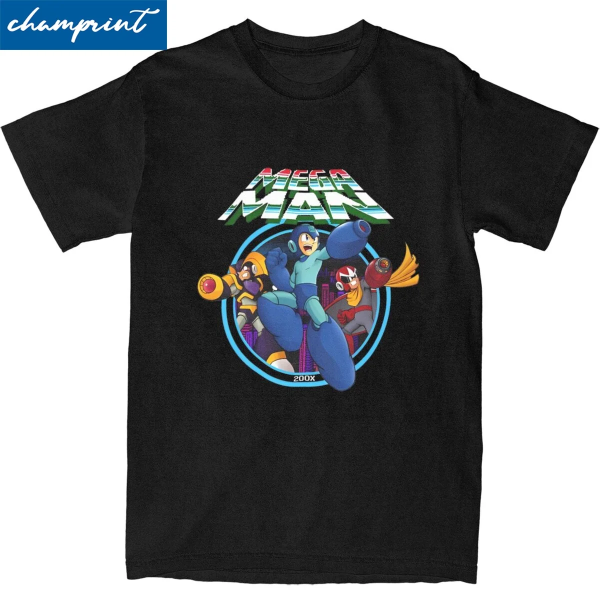 Novelty Megaman X Vintage Mega Gaming Tshirt Unisex Round Neck Short Sleeve Tops Cotton Summer Clothes