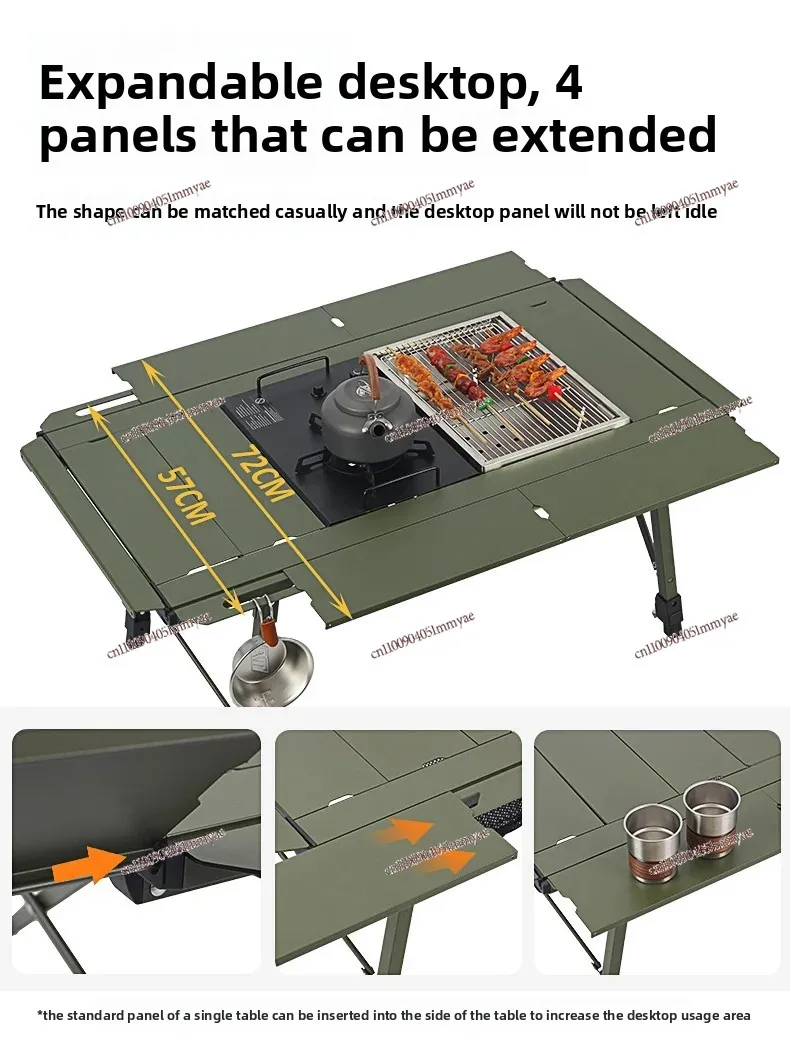 

Customized outdoor camping three-unit igt tactical table lifting aluminum alloy lightweight picnic egg roll folding table