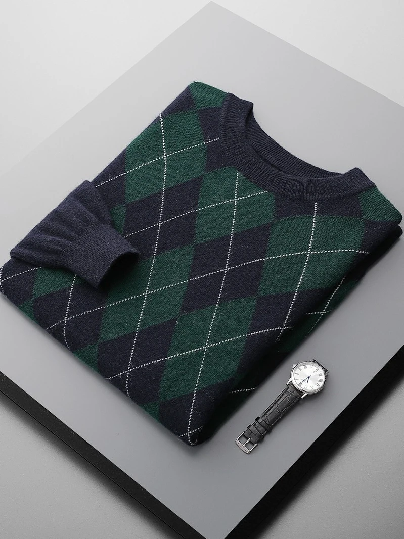 High-End New Cashmere Sweater for Men in Winter