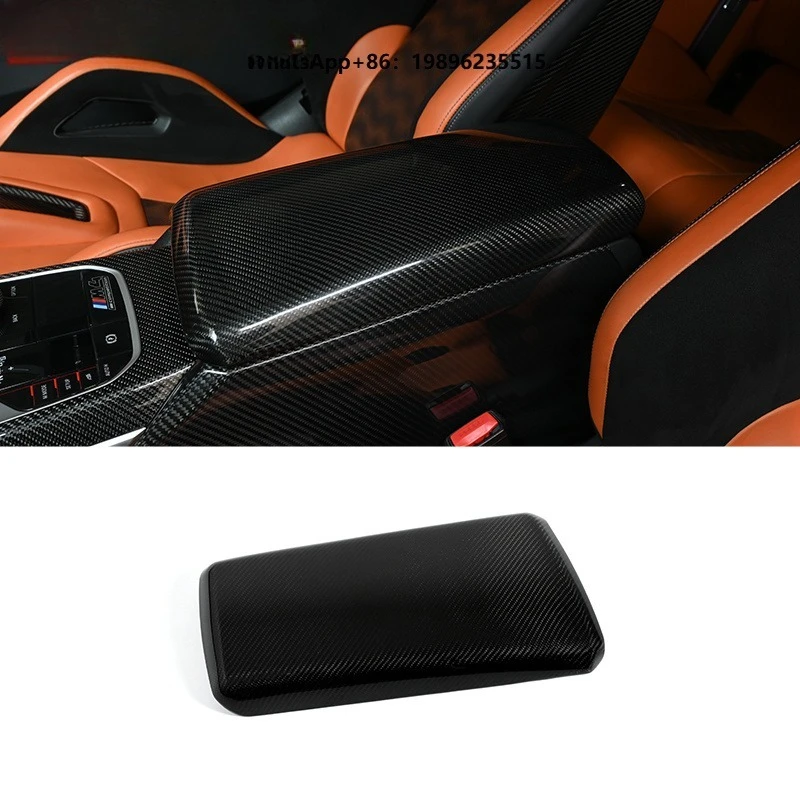 M2 G87 M3 G80 M4 G82 Carbon Fiber Central Armrest Box Trim Cover Car Center Console Storage Arm Rest for Case