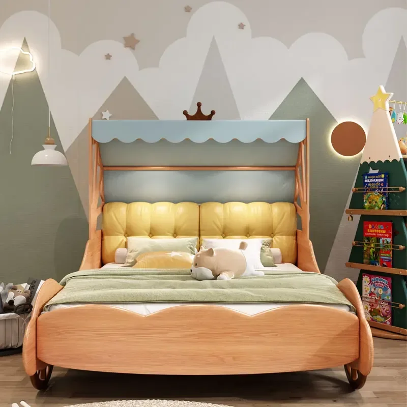 Lit de Princesse Moderne et observateur pour Enfant, Meuble de Maison de Luxe, Taille Queen