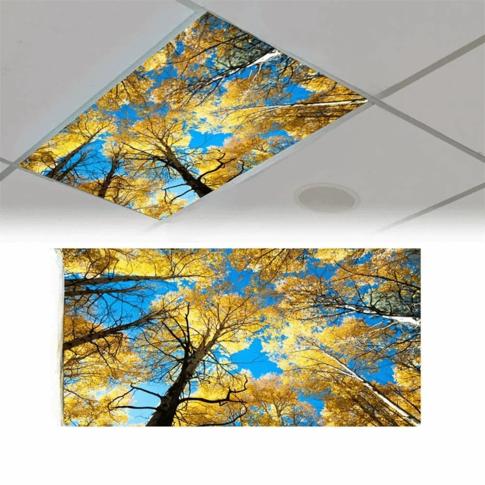 Eye-care Lampshade 120*60cm Lampshade Anti-glare 15 Styles Fluorescent Light Covers Cloud Sky Fabric Lampshade Home