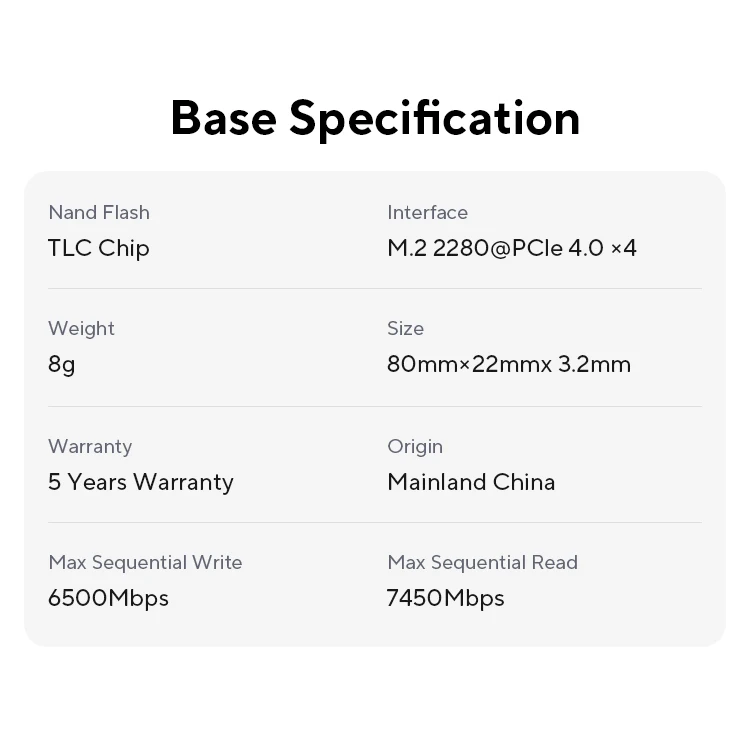 MOVESPEED 7450MB/s SSD NVMe M.2 2280 4TB 2TB 1TB Internal Solid State Hard Disk M2 PCIe 4.0x4 2280 SSD Drive for PS5 Laptop PC image 5