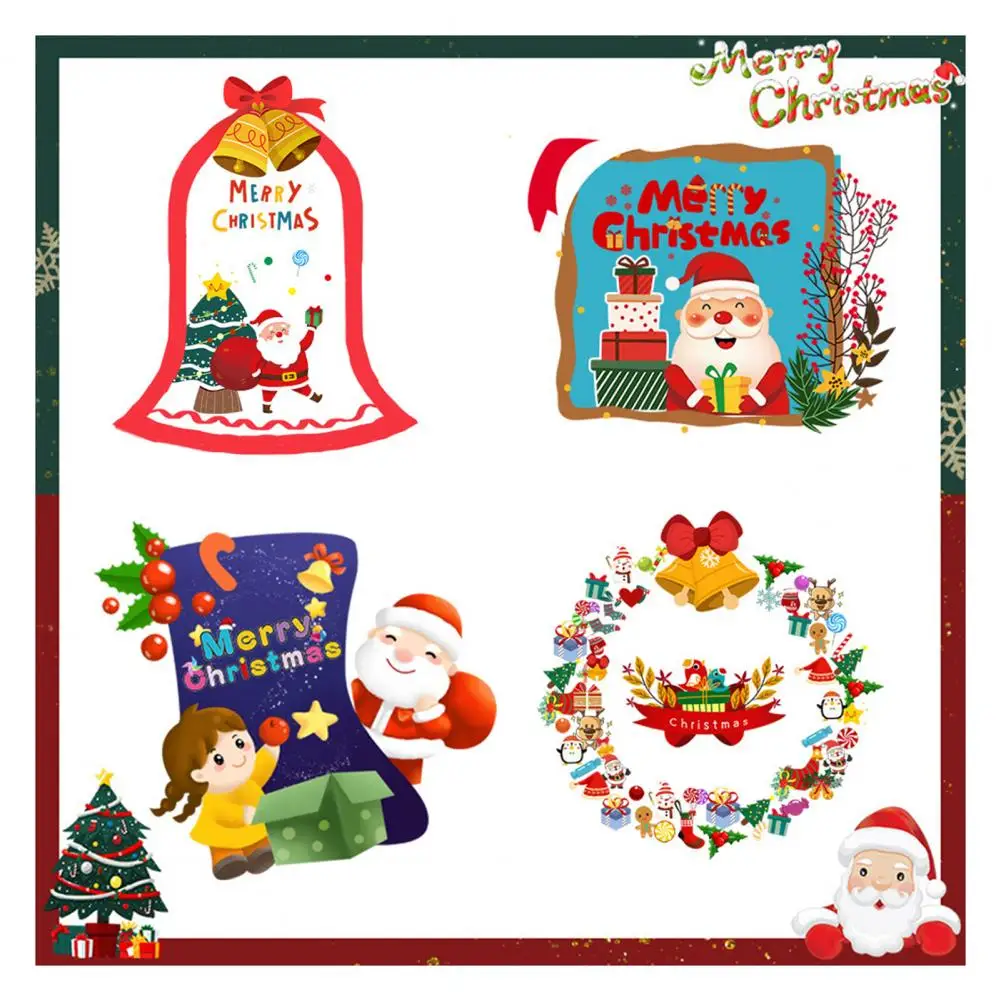 Christmas Stockings Stickers Reusable Christmas Stickers Festive Christmas Window Static Stickers Cute Tree Wreath for Removable