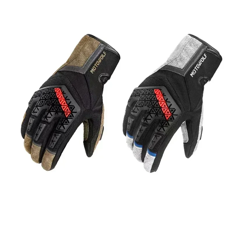 Motorradhandschuhe für Herren, atmungsaktiv, Vollfinger-Touchscreen, Motorrad-Rennhandschuhe, Zubehör, Luvas Para Motociclista Klauw Mohamed