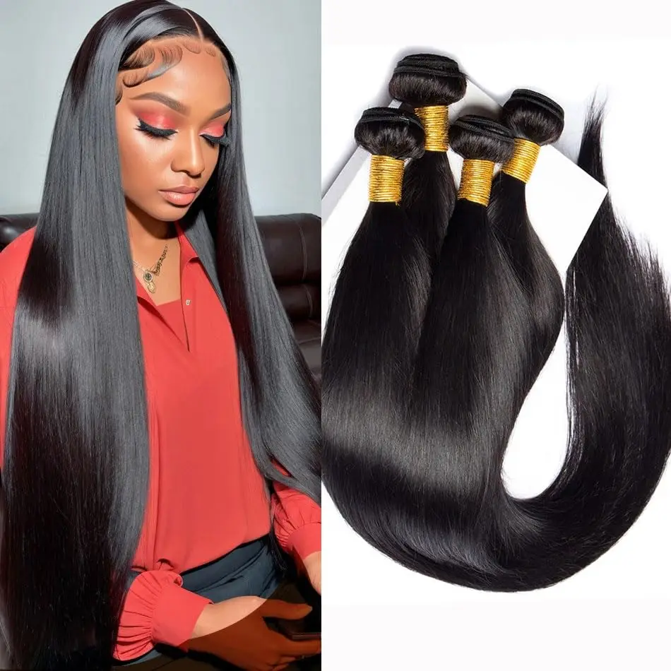 Straight Bundles Human Hair 14 16 18 inch Brazilian Virgin Straight Human Hair Bundles 2/3/4 Bundles Human Hair Straight Hair Bu