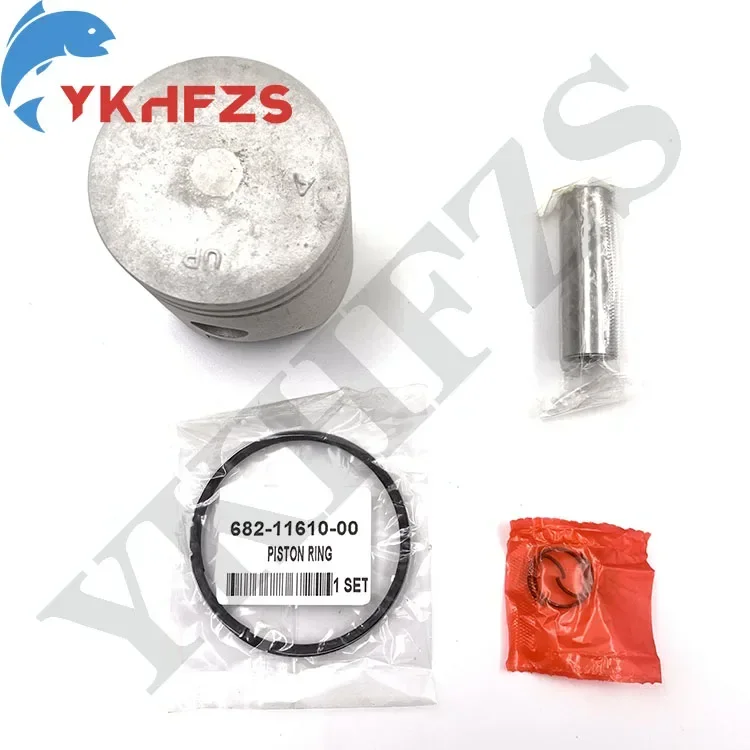 

6E7-11631-00 Piston Kit Std With Piston Ring For Yamaha 2T Outboard Parts 9.9 15HP 682 684 63V 63W series D56mm 6E7-11631 Parsun