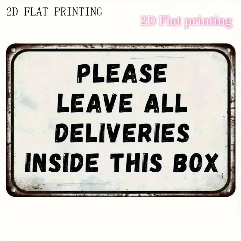 1pc Package Delivery Notice Aluminum Sign- Weatherproof Package Delivery Sign with Clear 