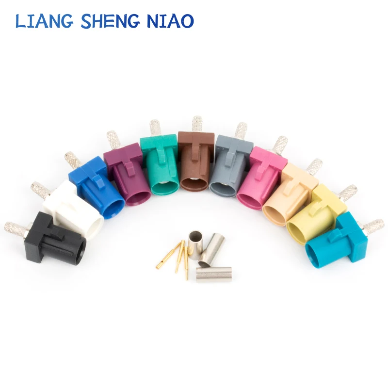 Fakra Mannelijke Stekker Auto Gps Connector Mannelijke Kop Rf Connector Fakra-1.5 Rg316/Rg174/Rg179 Coaxiale Varkensstaartkabel A/B/C/D/E/F/G/H/I/K/Z