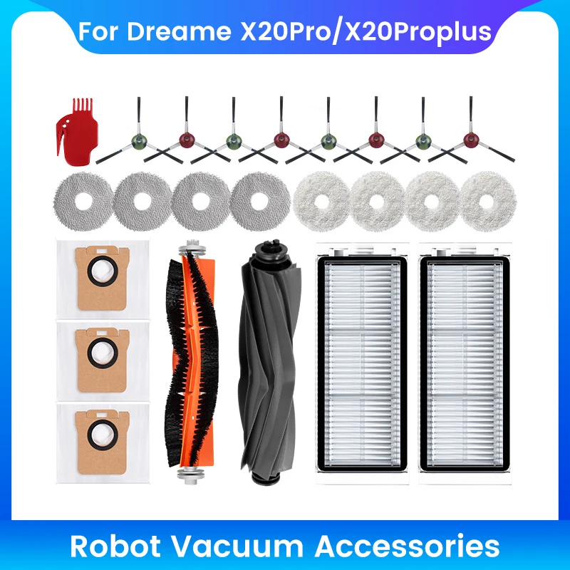 ل Pursuit X20Pro/X20ProPlus ملحقات الكناس فرشاة دوارة حافة فرشاة تصفية كيس لجميع الغبار ممسحة