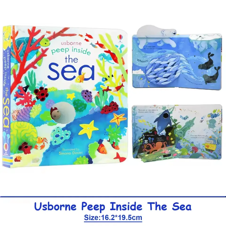 Usborne Peep Inside The Sea Educational English Books for Kids 3D Flap Exploring Natural Picture Book