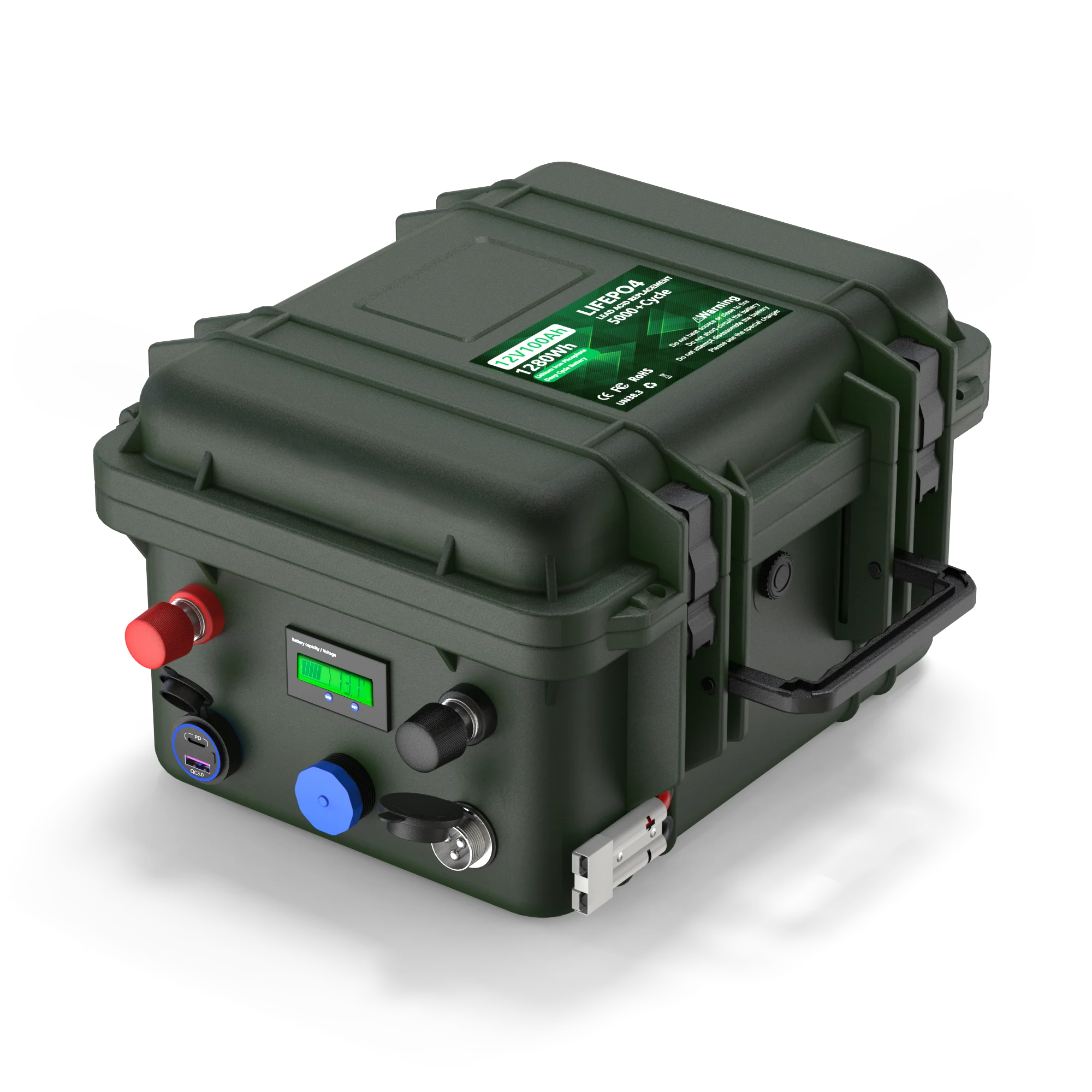 

CERRNSS 12 В 24 В 48 В 80 Ач 100 Ач 120 Ач 150 Ач 200 Ач 300 Ач Портативная водонепроницаемая литиевая батарея LifePO4 Чемодан Аккумулятор