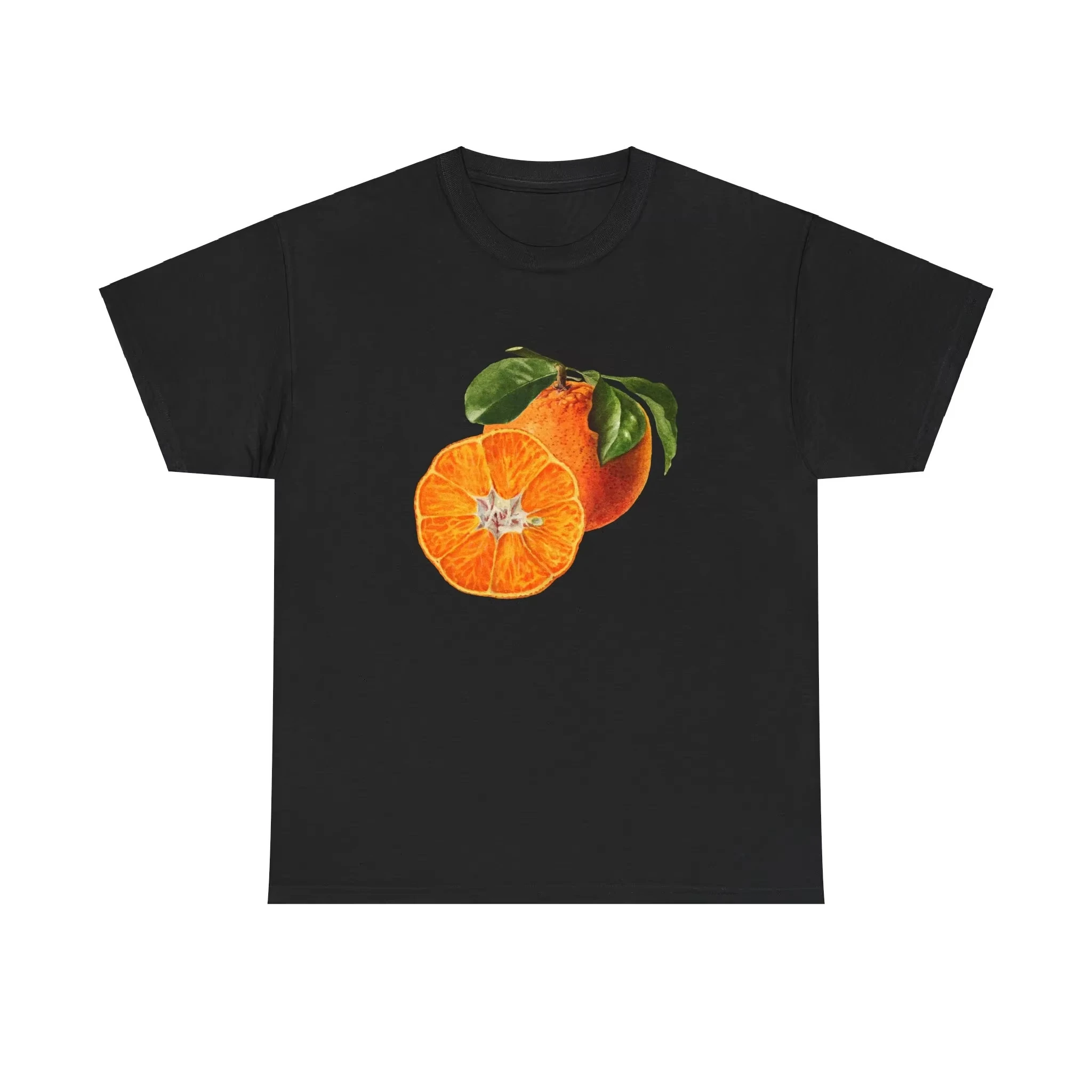 NOVEDAD DE VERANO 2021, camiseta estética de fruta naranja con estampado de moda de manga corta adecuada para surfear en la playa, ropa Kawai para mujer