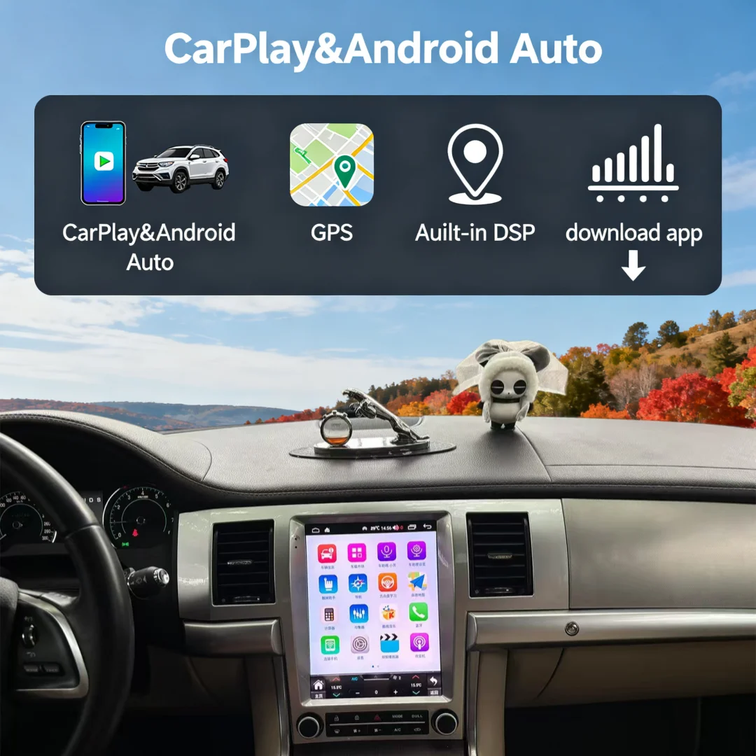 Navegador GPS para Auto de 12.1 Pulgadas y 2 DIN para Jaguar XF XFL 2004-2015, Carplay, Android 14, Radio para Auto, Receptor Estéreo, Reproductor Multimedia