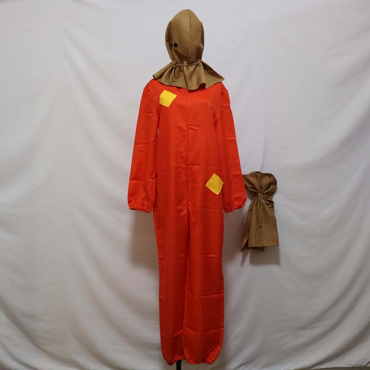 Kids Adult Halloween Carnival Costumes Spooky Orange Jumpsuit Trick 'R Treat Sam Costume