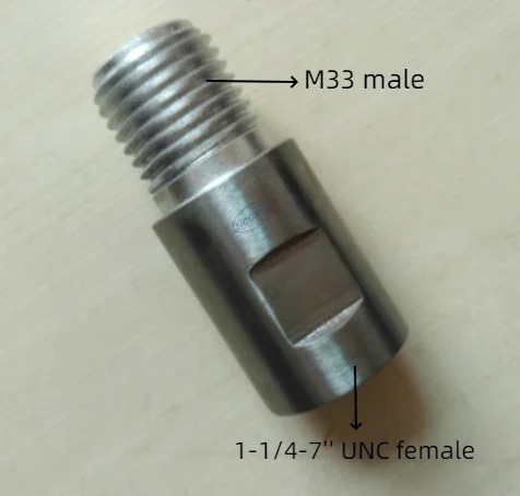 Adapter Connector 1-1/4-7'' UNC Female to M33 Male Thread for Diamond Drill Machine Core Drill Bits Extension Rod Adaptation