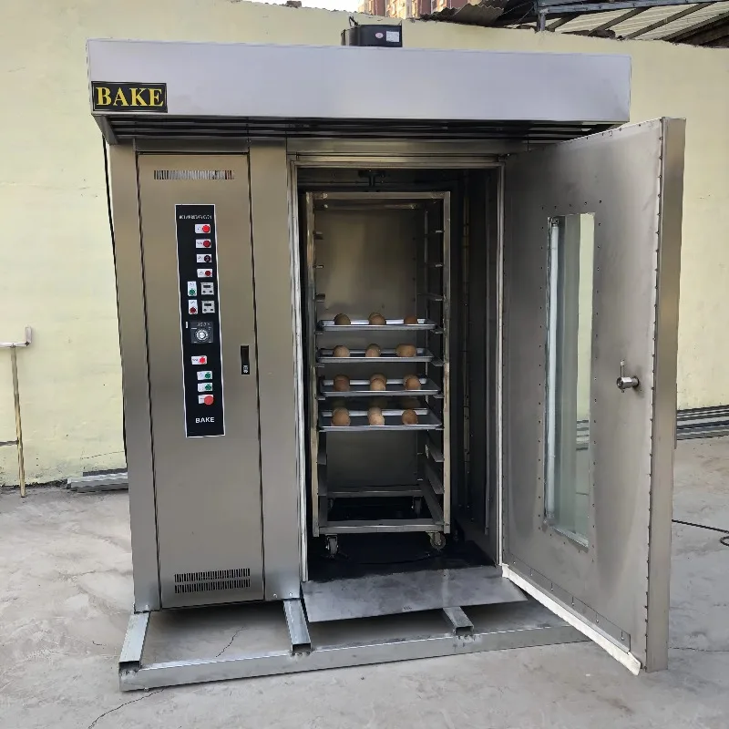 High Quality 16/32/64 Trays High Efficiency Double Trolley diesel Oil Selling Rotary Rack Oven in Stock with Best Price