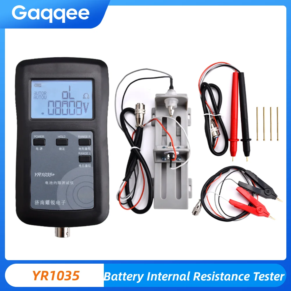 Yr1035 testador de bateria com display digital hd, instrumento de teste de resistência interna de bateria de lítio 18650 de alta precisão DC0-100V
