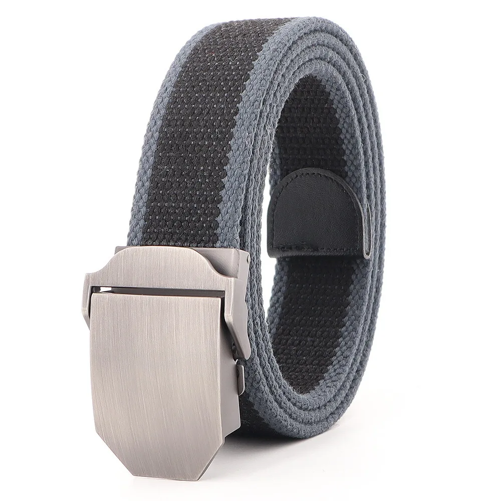 

Fashion Adjustable Men Weaving Belt Solid Color Alloy Canvas Waistband Texture Durable Sturdy Cloth Belt Students