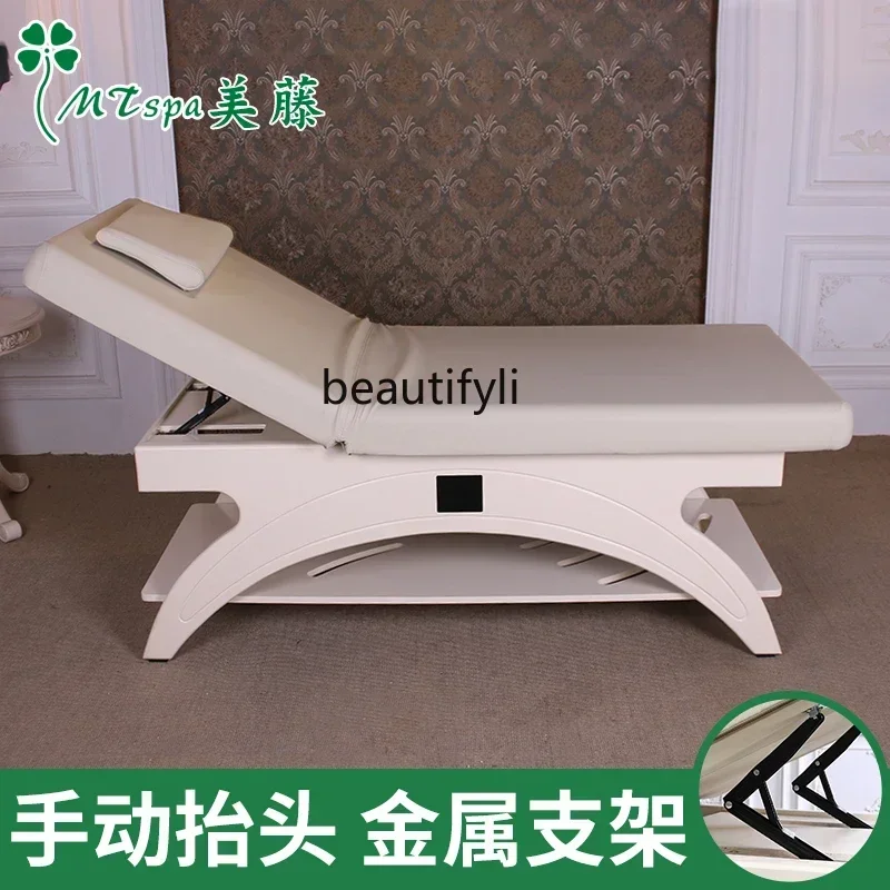 Solid Wood Facial Bed High-End Beauty Body Massage Bed Massage Therapy Step Back to Bed