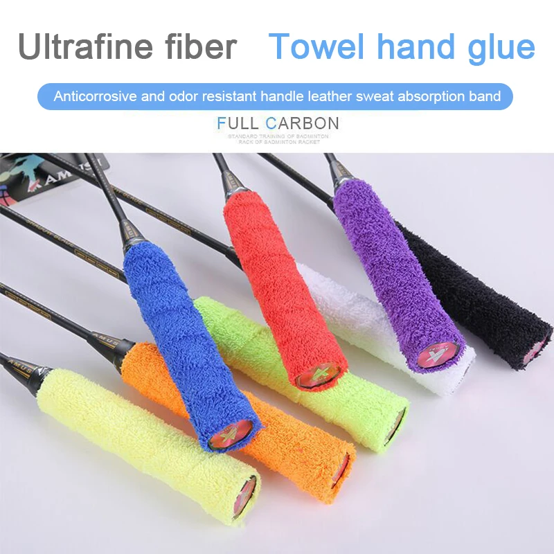 1Pc Badminton Racket Long Hair Microfiber Towel Tape Sweat Absorbing Anti-slip Thick Towel Grip Badminton Accessories