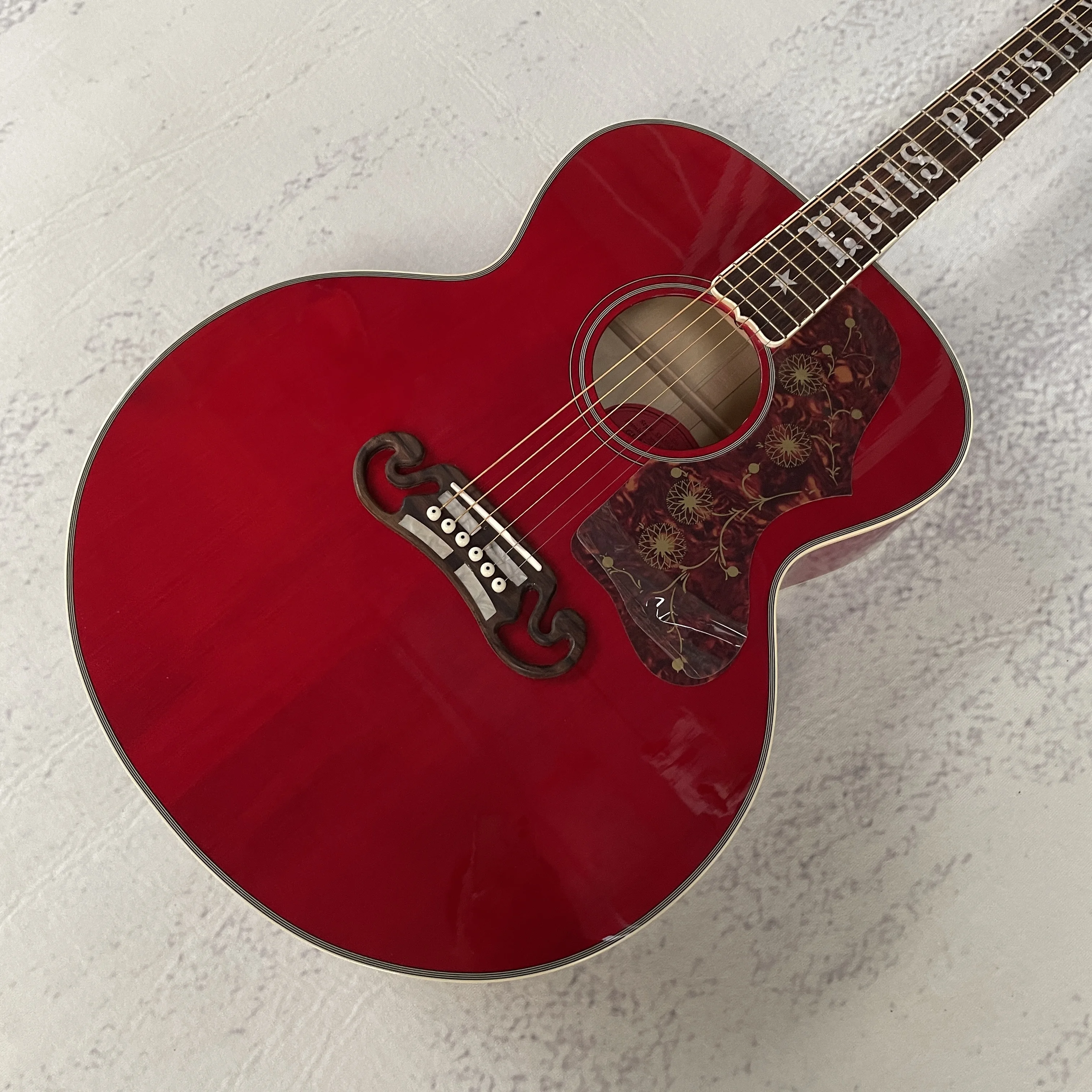 

Red Elvis Presley acoustic guitar, 42-inch guitars, rosewood fingerboard, 6-string guitarra