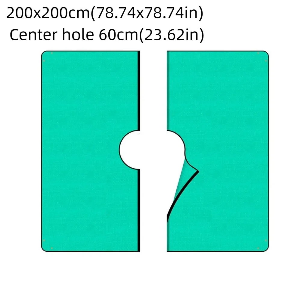 Waterproof Tree Trimming Drop Cloth Corner Grommets PE Yard Tree Work Mat Tear Resistant Center Hole Tree Pruning Sheet