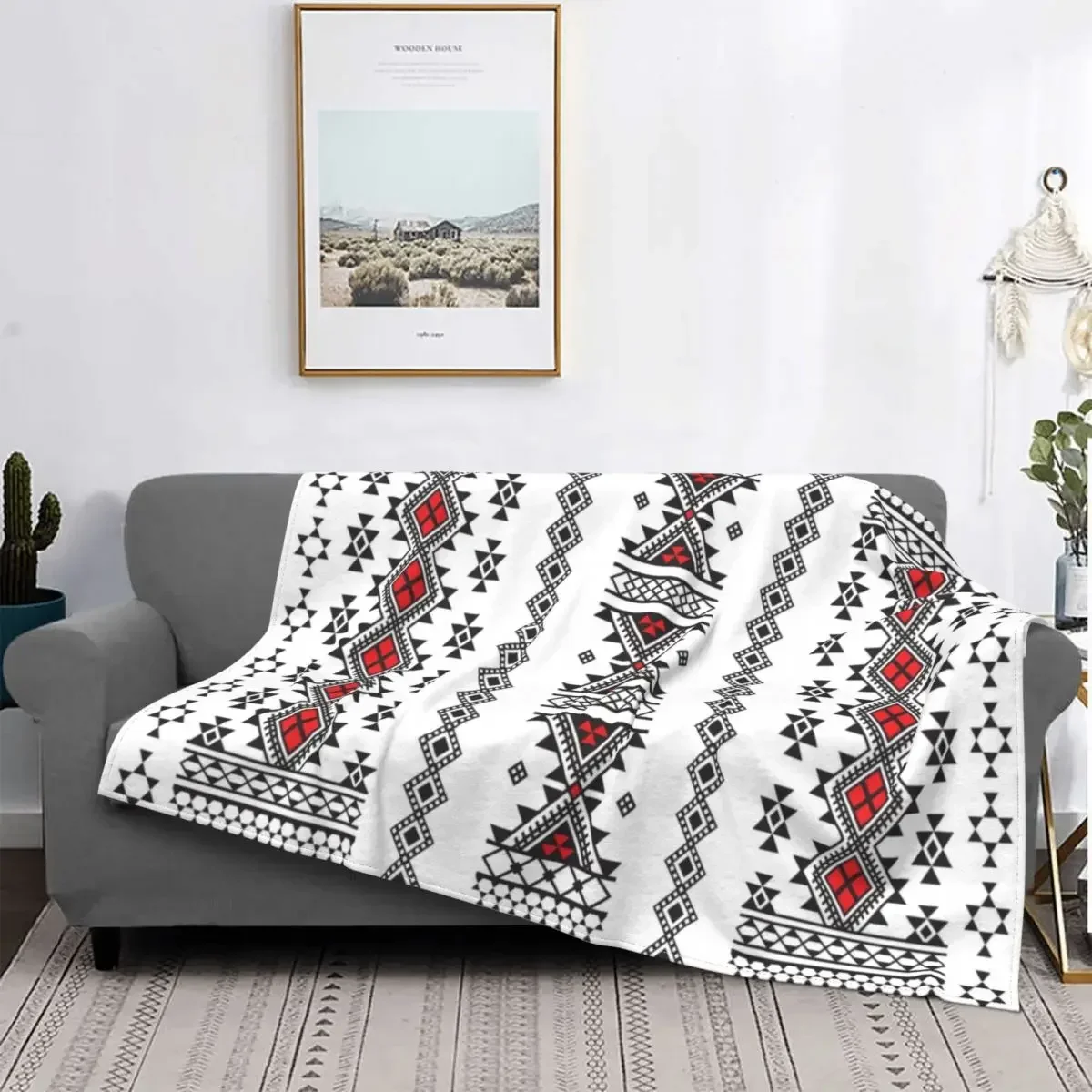 3D Print Kabyle Carpet Blankets Breathable Soft Flannel Winter Bohemia Amazigh Berber Throw Blanket for Couch Home Bed Gifts