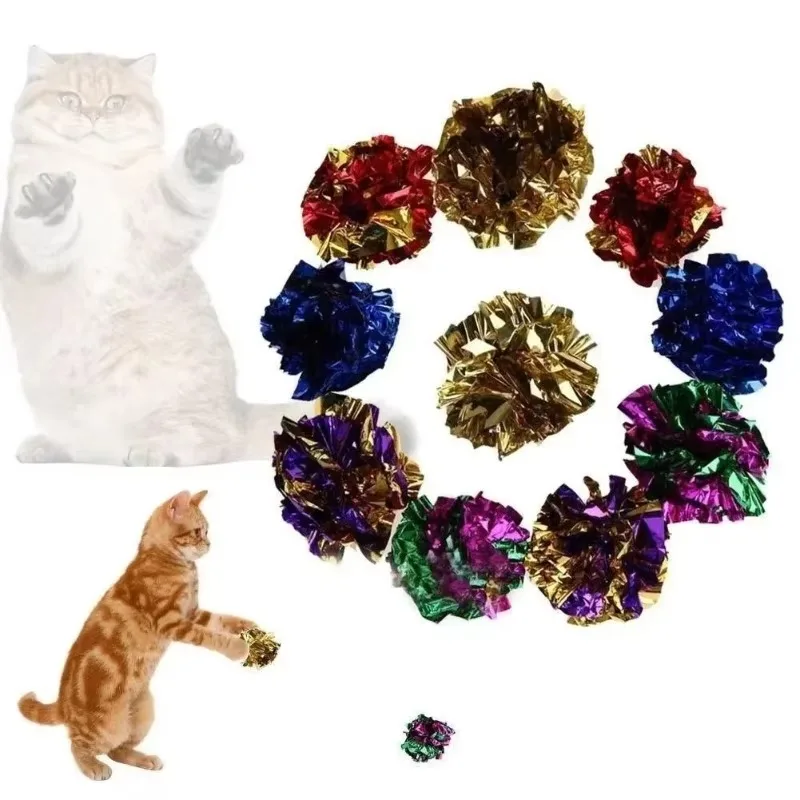2026 New Mylar Crinkle Foil Ball Cat Kitten Sound Play Toy Crackle Paper Rustle Pet Products Pet Supplies Cats Toys Pet Supplies