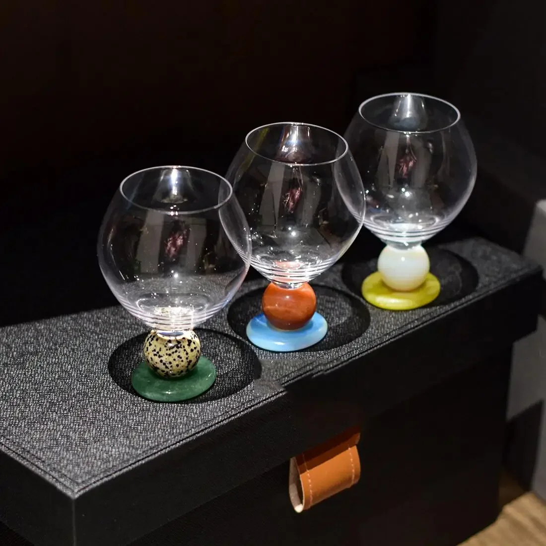 

Handmade Jade Ball Goblet Glass Cup Wine Champagne Glass Borosilicate Heat-resistantglass Transparent Glass Cup Coffee Latte Cup