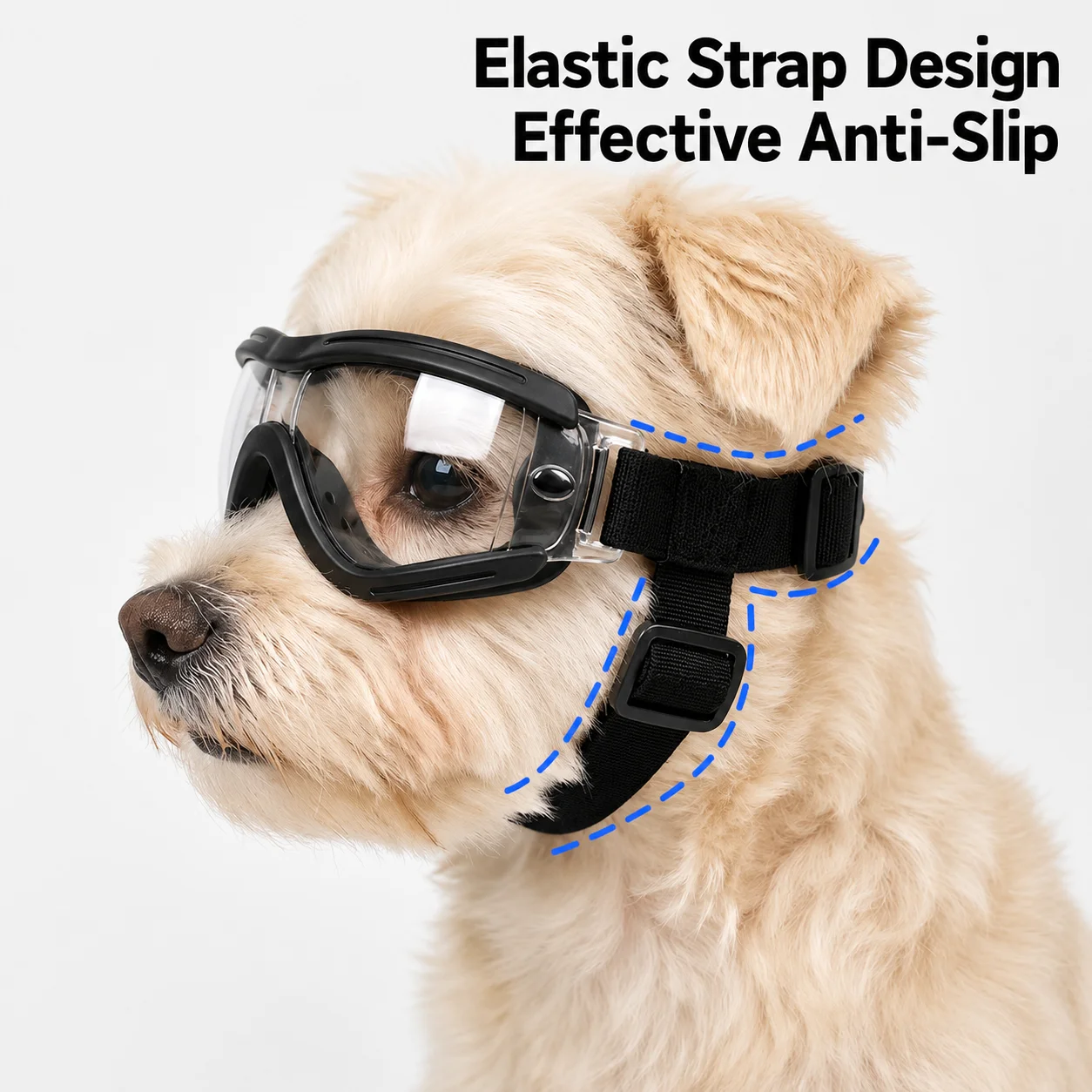 Dog Goggles for Small Medium Dogs UV Protection Windproof Pet Sunglasses Adjustable Strap Puppy Eye Protection Glasses - view 2