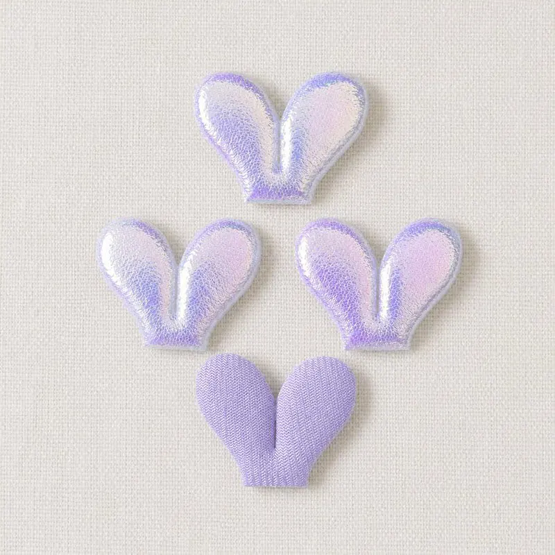 60 Stück Regenbogenfarbene Ohren-Applikationen 3*3,8cm Glänzende DIY-Dekorationen für Kopfbedeckungen, Taschen, Haarspangen und Stoffaccessoires – Detail 11