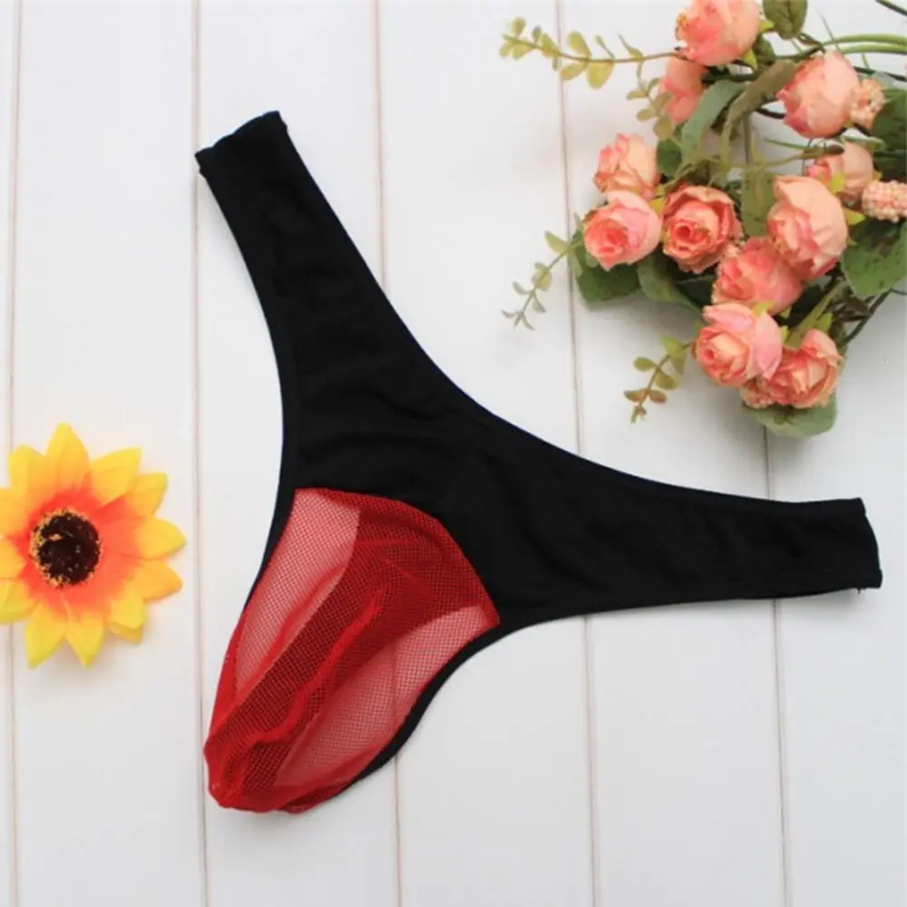 

Erotic G-Strings Transparent Breathable Briefs Mesh Thongs Men's Panties Underwear