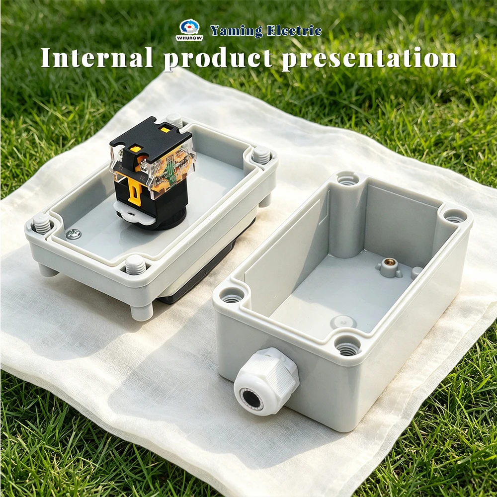 M22 Im Freien Wasserdichte IP67 Push Button Switch Box Notfall Stop Control Verteilung Rot 10A Schraube Installation – Detail 18