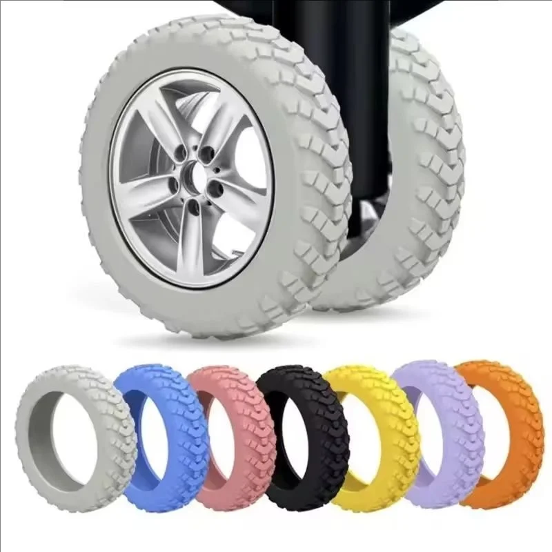 8PCS Set of Noise Reducing and Protective Rubber Luggage Wheel Ensures Smooth Rolling and Longer Lifespan of The Wheels