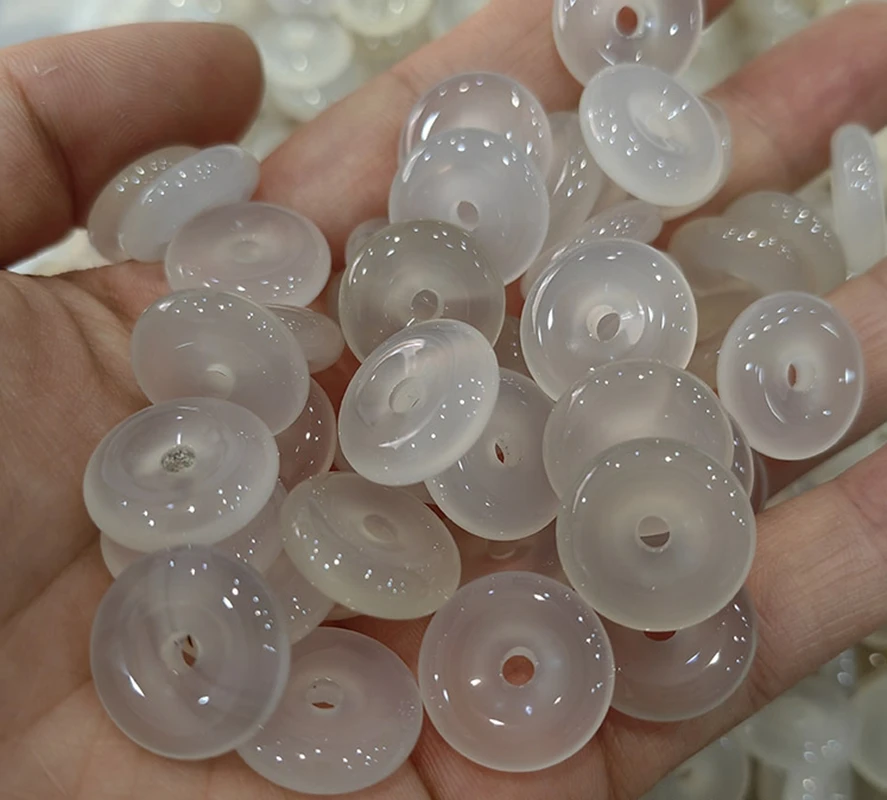 Wholesale 10pcs/pack Natural White Agate Carnelian 12mm 14mm 16mm 20mm Round Donut Gemstones Jewelry Pendants Acessious