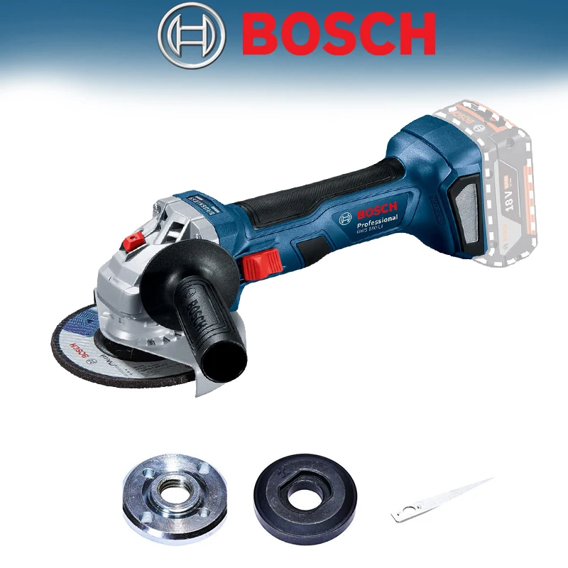 BOSCH GWS 180-LI 18V Professional Brushless Angle Grinder Cordless Portable Smooth Grinding Cutting Machine Polisher Power Tool