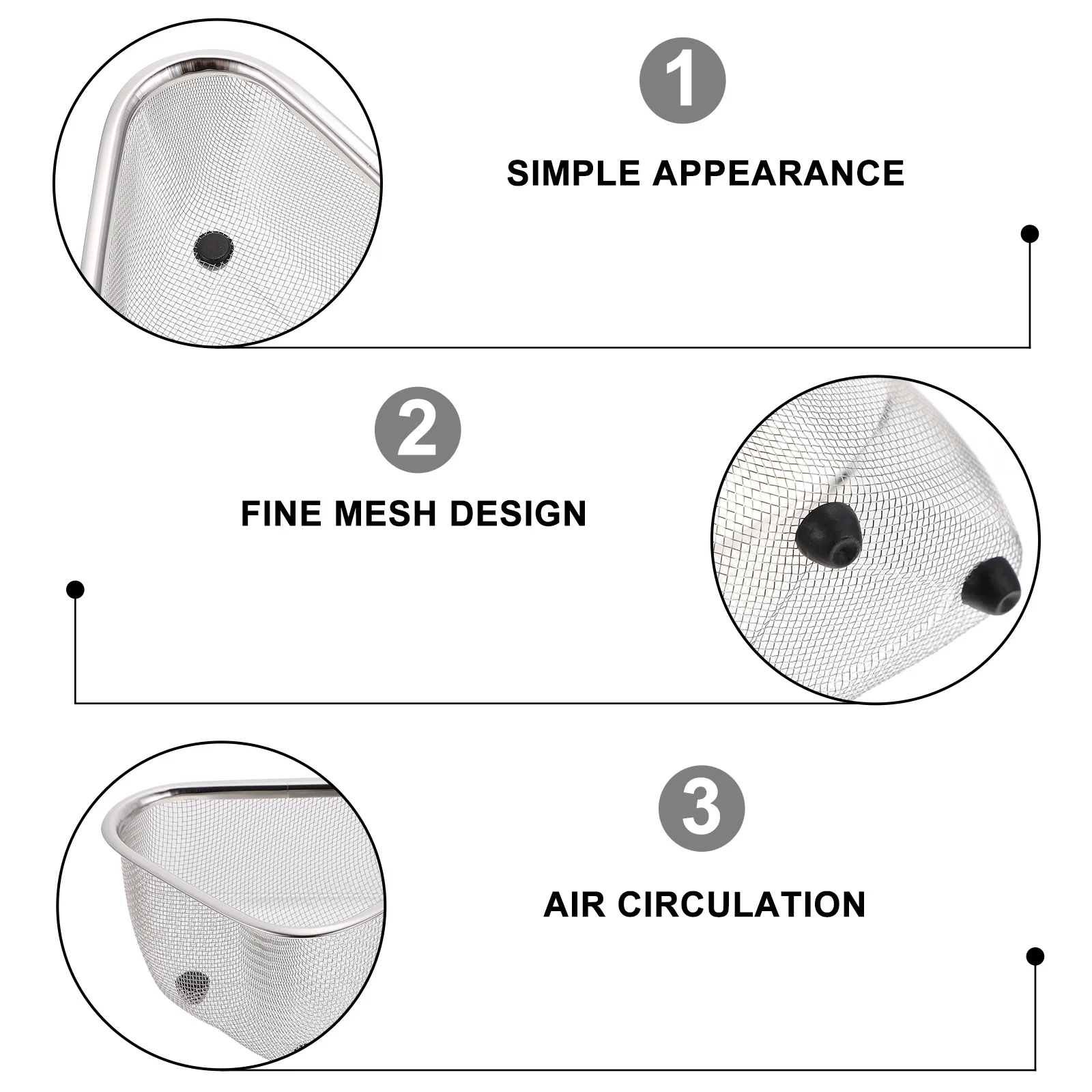 

1Pcs Sink Basket Triangle Shape Stainless Steel Kitchen Drainer Rack Sink Corner Storage Sponge Brush Holder Vegetable Fruit