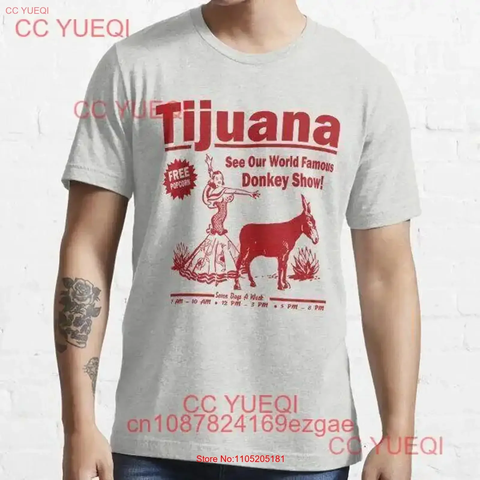 Funny T Shirt Tijuana Donkey Show Essential vintage Washed designer clothes Comfortable Top For Everyday Wear Stylish graphic
