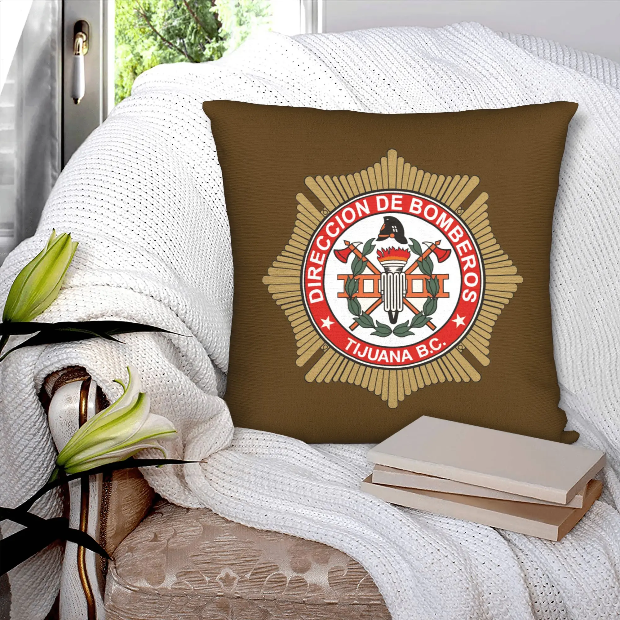 Nordic Style Bomberos Firefighter Cushion Cover 40x40cm Soft Fireman Fire Rescue Throw Pillow Case for Sofa Square Pillowcase