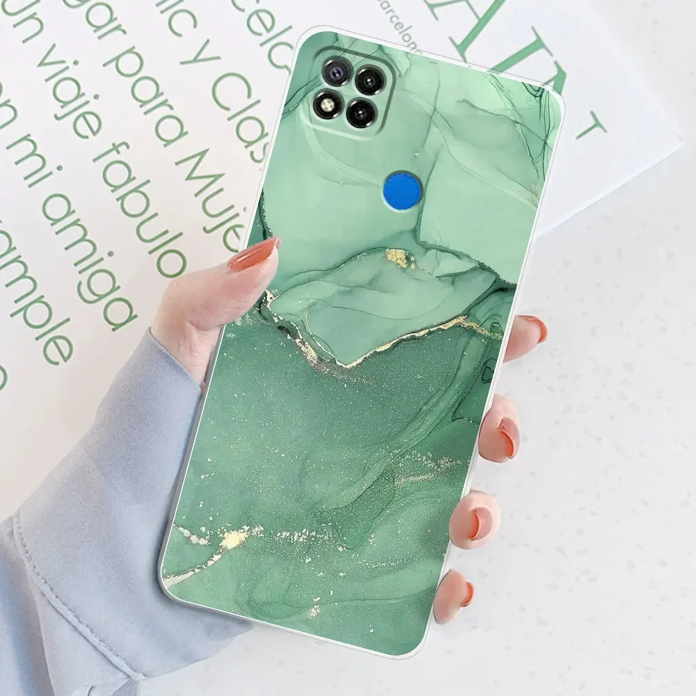 For Xiaomi Redmi 9C Case For Redmi 9C NFC Marble Transparent Silicone Soft TPU Case For Redmi 9C Redmi9C NFC Cover Bumper Back