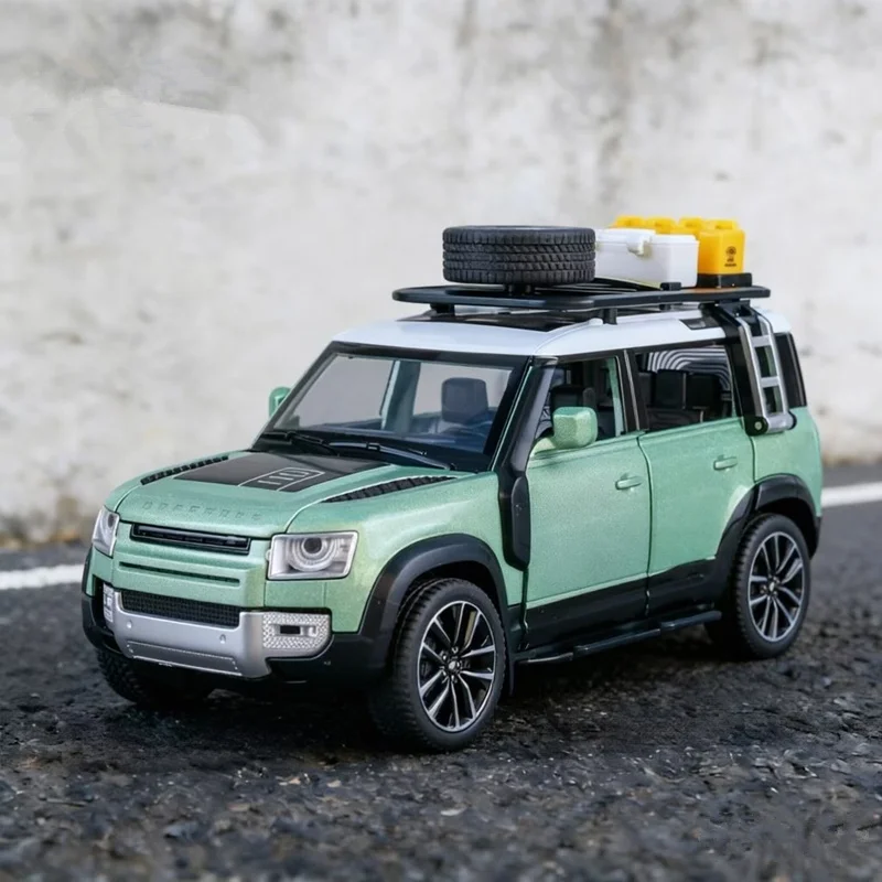 

Коллекция 1/32 года, модель внедорожника Range Rover Defender из сплава, литая металлическая игрушка, модель внедорожника, имитация звука и фотографий, детский подарок