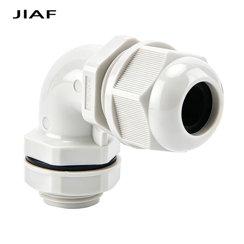 1Pcs 90 Degrees Right Angle Nylon Cable Gland M12/M16/M20/M25 Waterproof Plastic Cable Entry Gland Sealing Connector