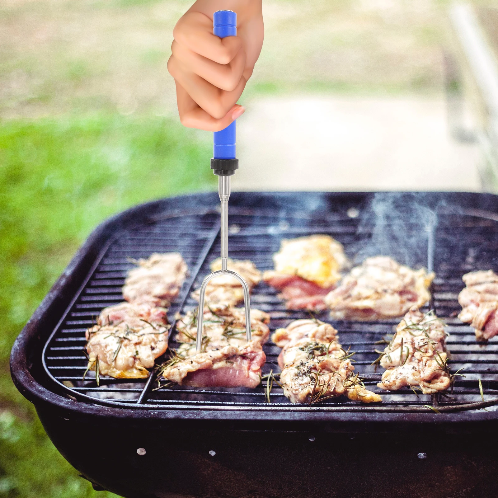 

8 шт., вилки для барбекю из нержавеющей стали, выдвижные палочки для жарки, телескопические шампуры, инструменты 86 см, термостойкие, нескользящие, класс H