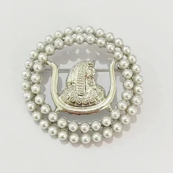 2pcs Daughter Of ISIS Organization White Pearl Inlaid Brooch DOI Members Group Women Jewelry