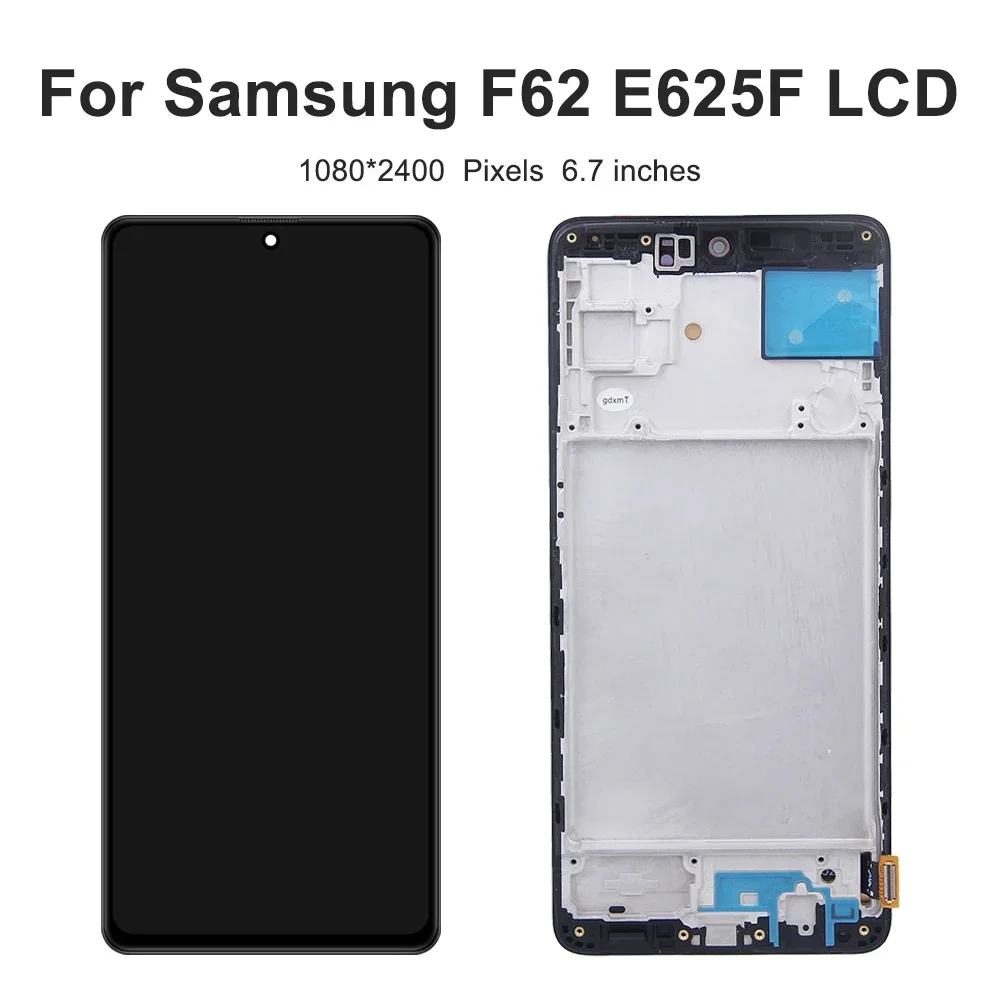 For Samsung 6.7''F62 For AMOLED F62 SM-E625F SM-E625F/DS LCD Display Touch Screen Digitizer Assembly Replacement