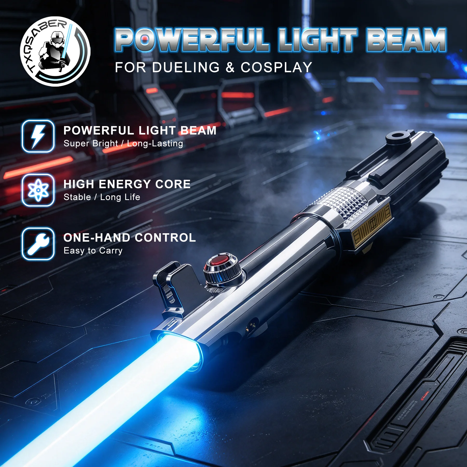 TXQSABER Anakin Lightsaber HalloweenPixel board RGB Smooth Swing Metal Hilt With LED Strip Blade SDCard Proffie